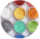 Poudres colorantes pour pâte à sucre